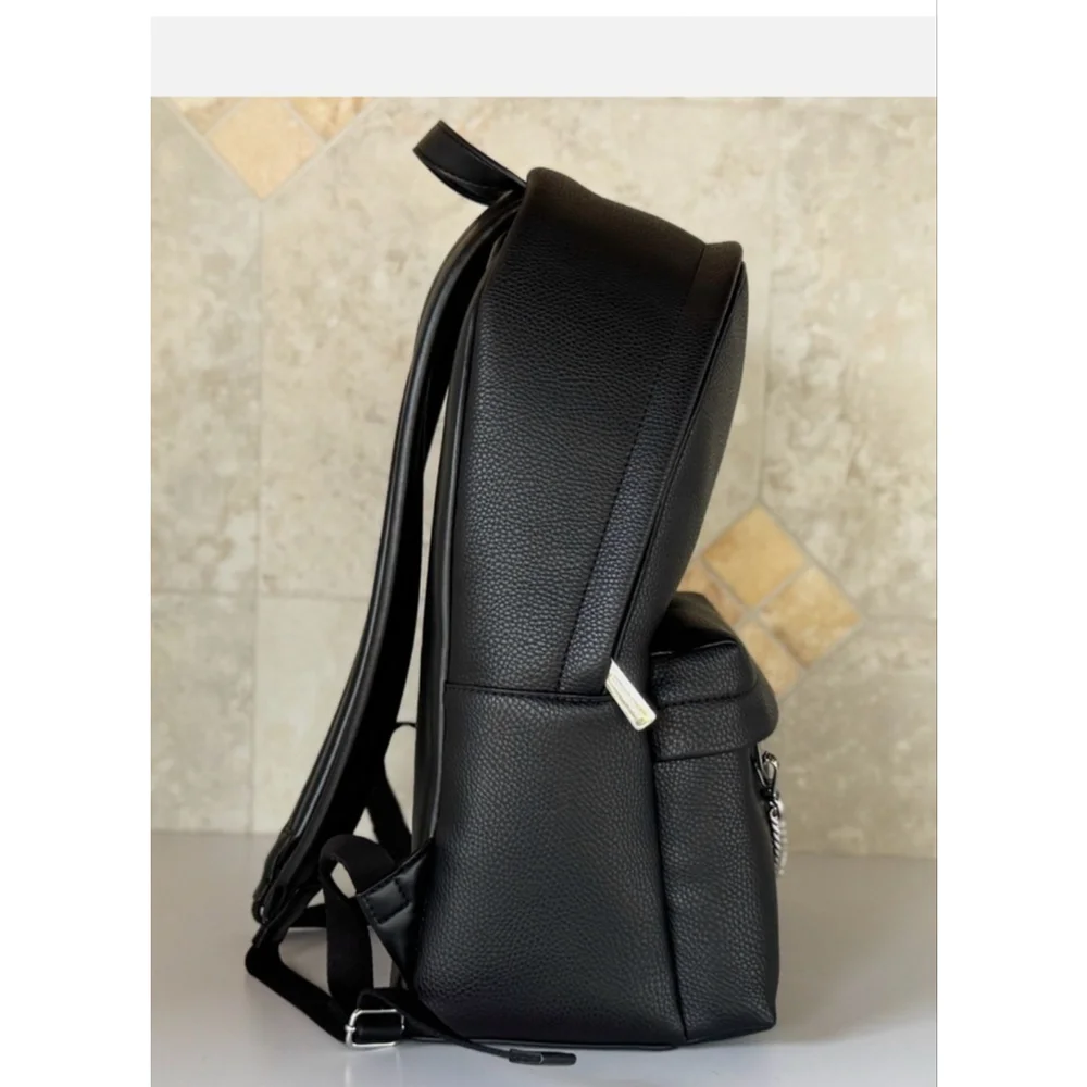 Michael Kors Slater Large Chain Leather Backpack Black - Picture 5 of 11